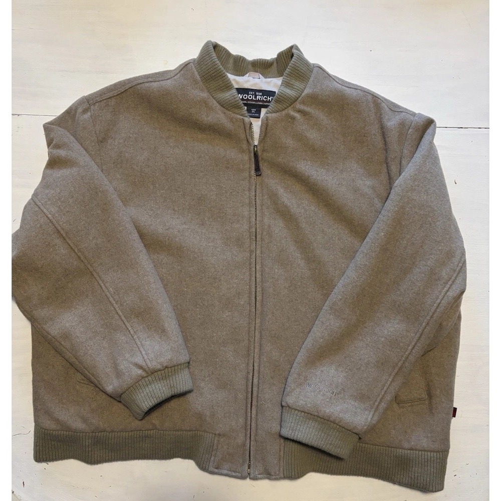 Woolrich Men's Miles Bomber Wool Jacket Coat  Size 2xl Khaki